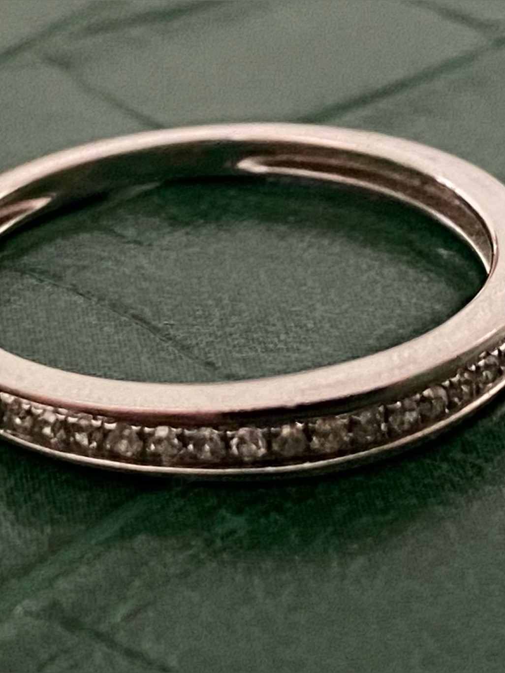 10k White Gold Pave Diamond Ring Band 10k White Gold Pave Diamond Ring Band